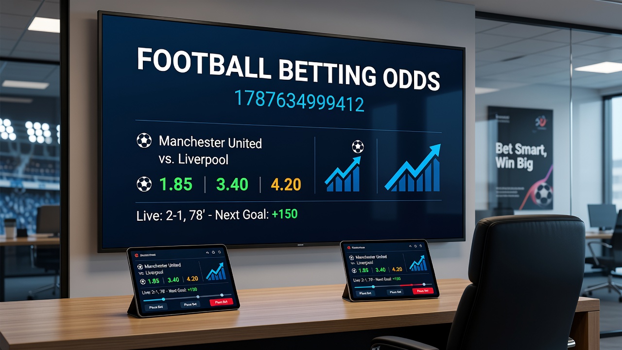 Live football match action illustrating momentum shifts that affect in-play betting odds