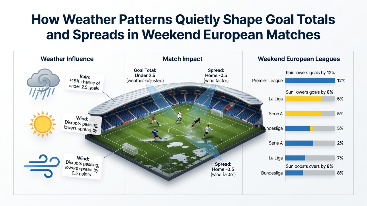 Football match analysis showing weather impact on goal scoring patterns