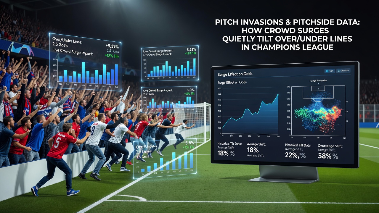 Data visualization screen displaying pitchside crowd density metrics overlaid on a La Liga match timeline