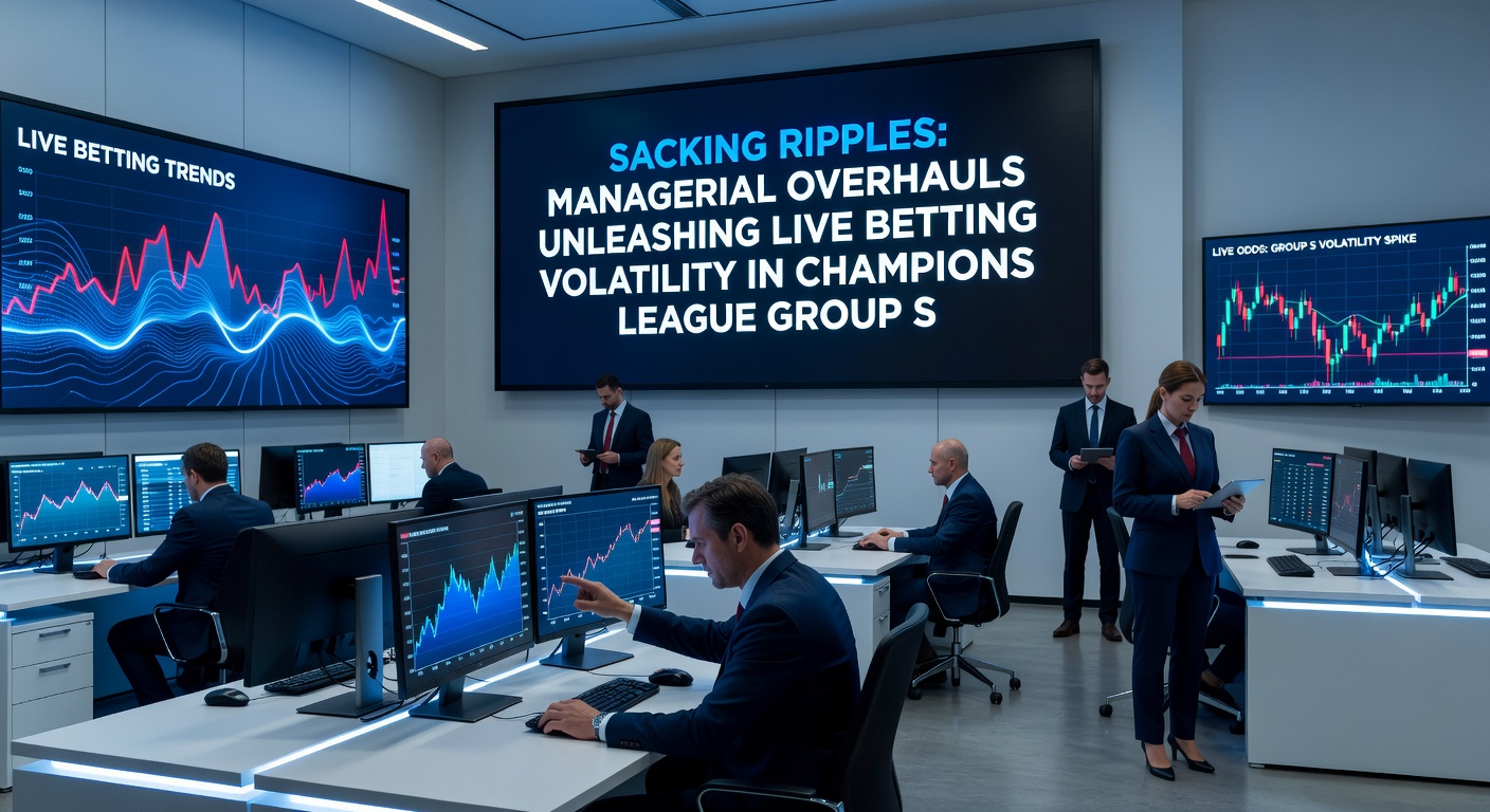 Graph depicting live odds volatility post-managerial sacking in a Champions League match, with red lines spiking during first-half substitutions and goals