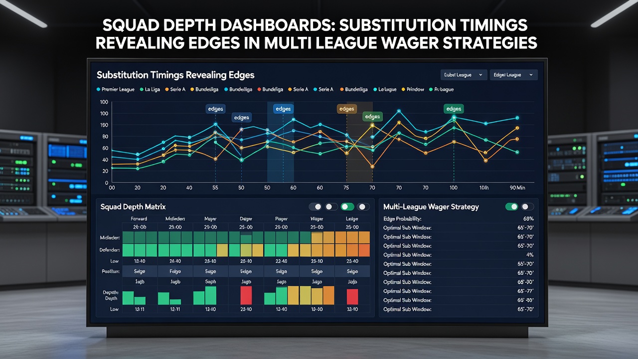 Detailed substitution timing charts comparing European leagues