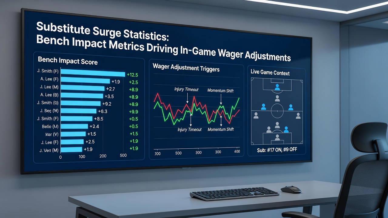 Close-up of a digital betting interface displaying live odds adjustments after a key substitute enters the field